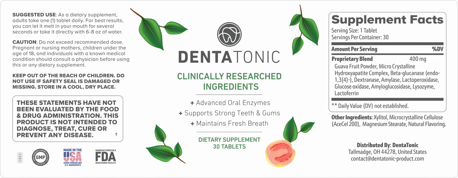 ingredient label dentatonic